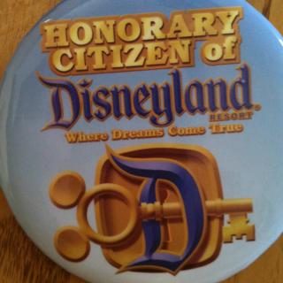 2 HONORARY CITIZEN of DISNEYLAND 3" Button Pin Disney Souvenir DLR Mickey Dreams