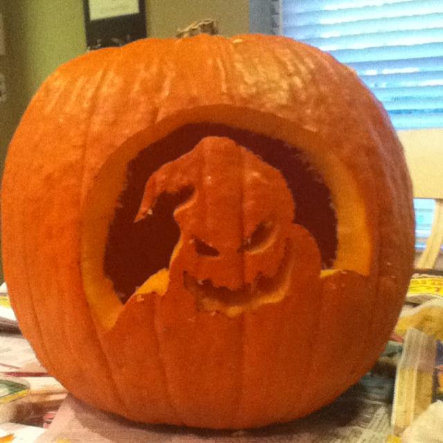 Oogie boogie man pumpkin I just made!!!