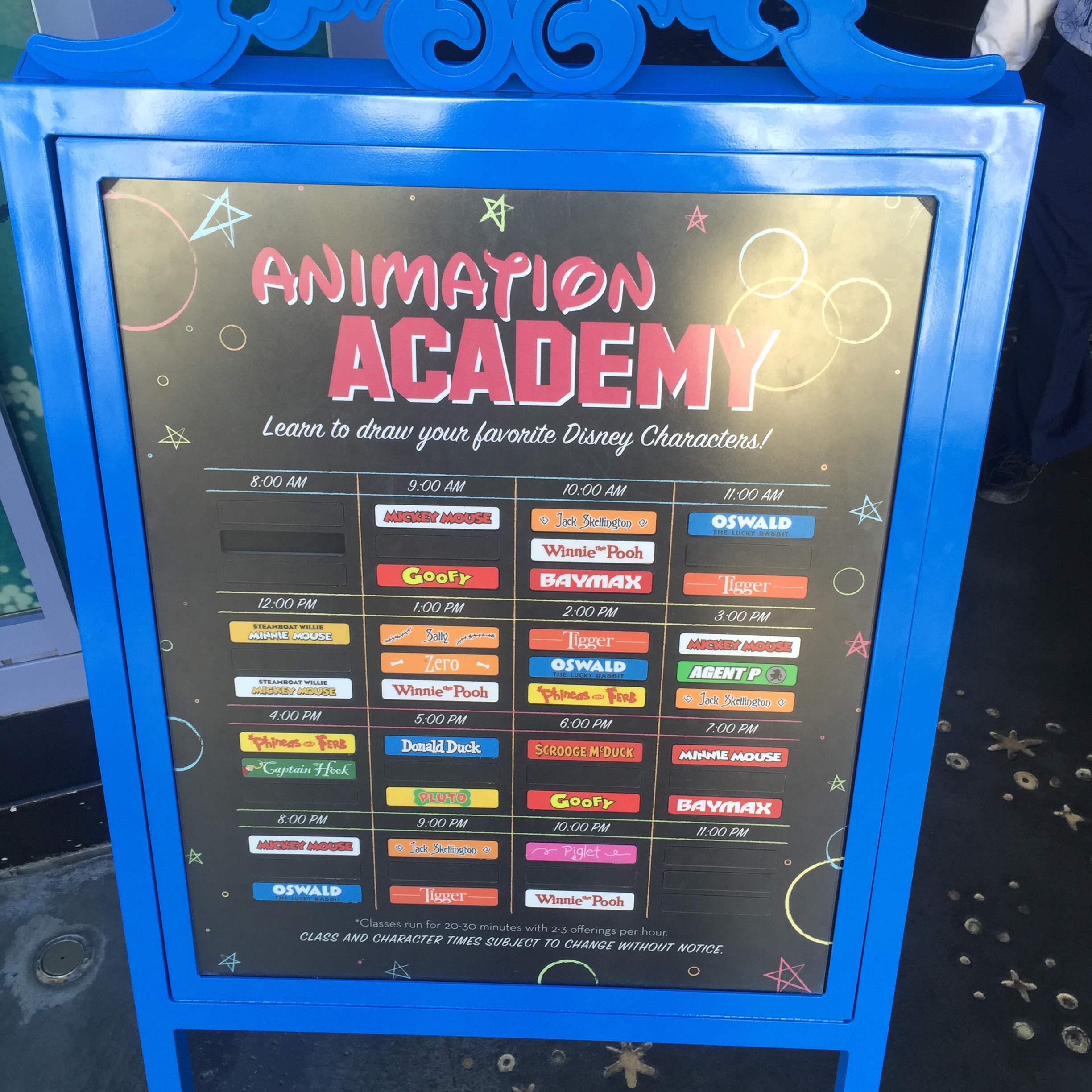 Animation Academy Schedule of Classes