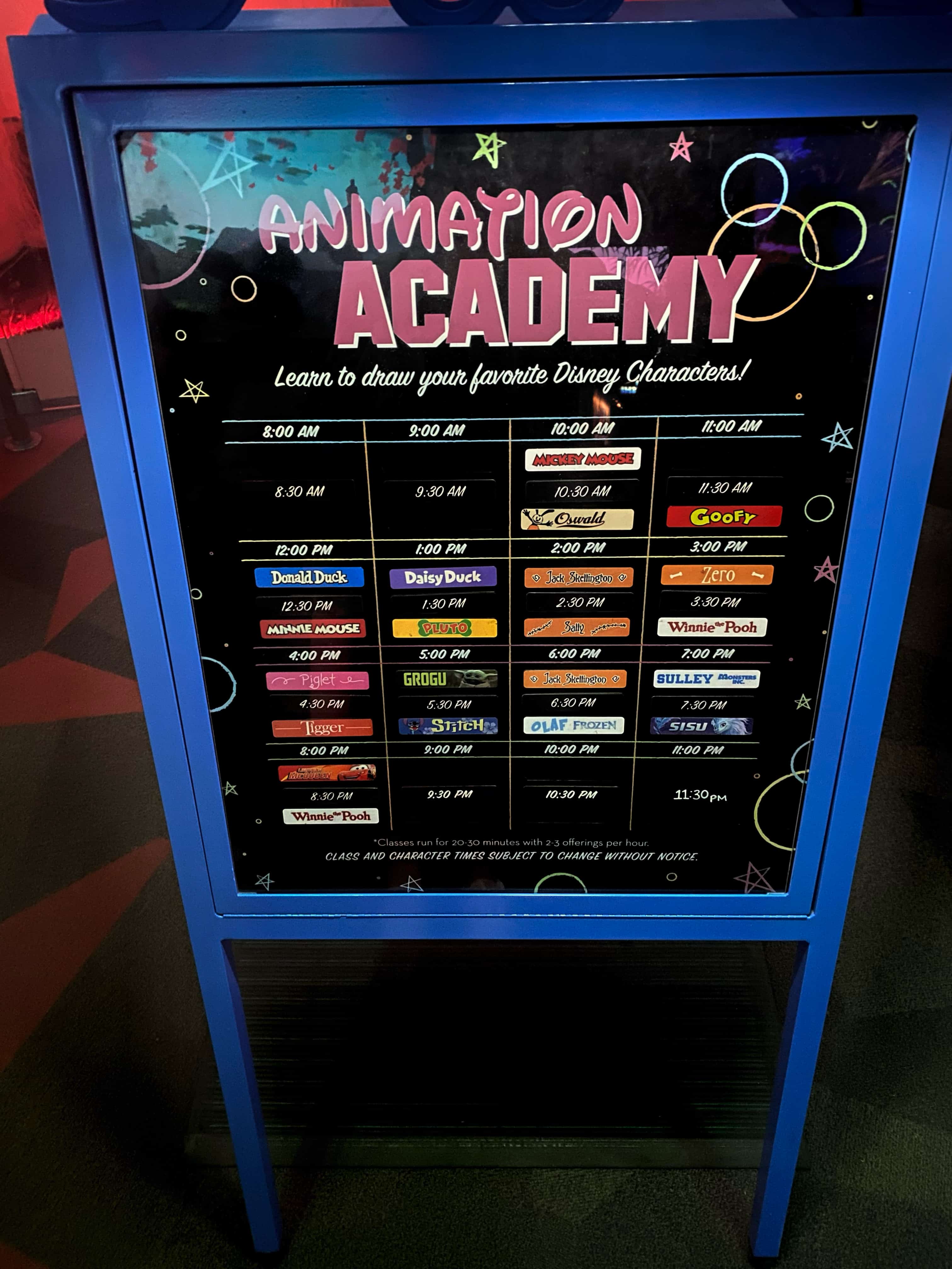 Today s Schedule at the Animation Academy